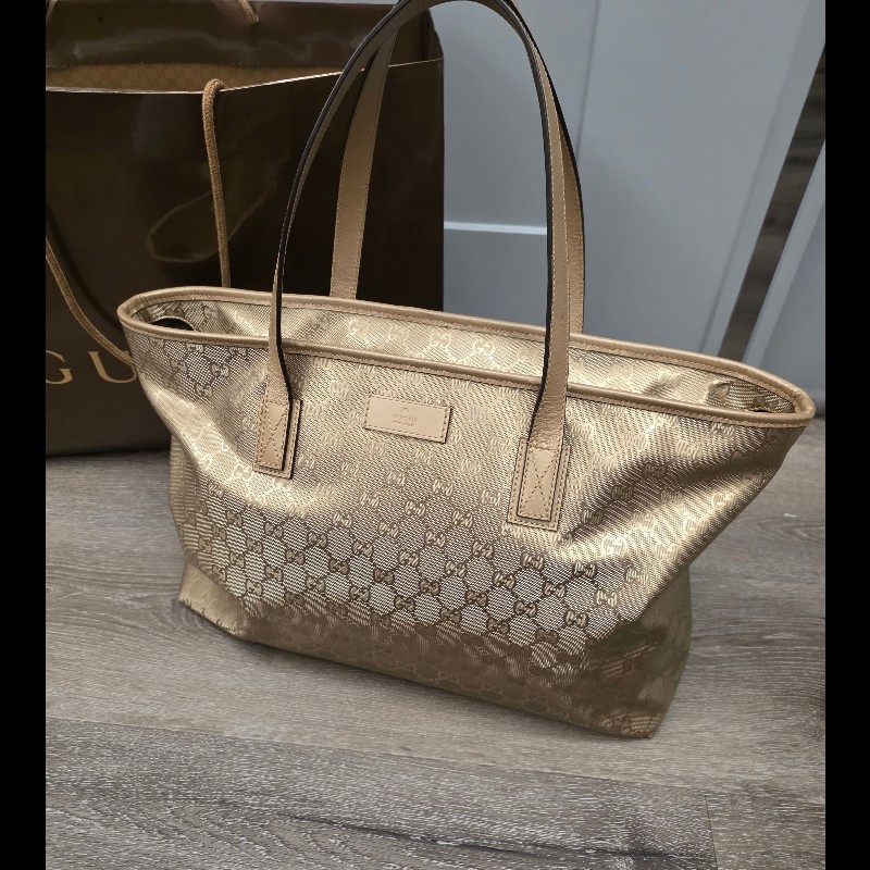 Gucci 金色購物包 肩背 手提 拖特包-6
