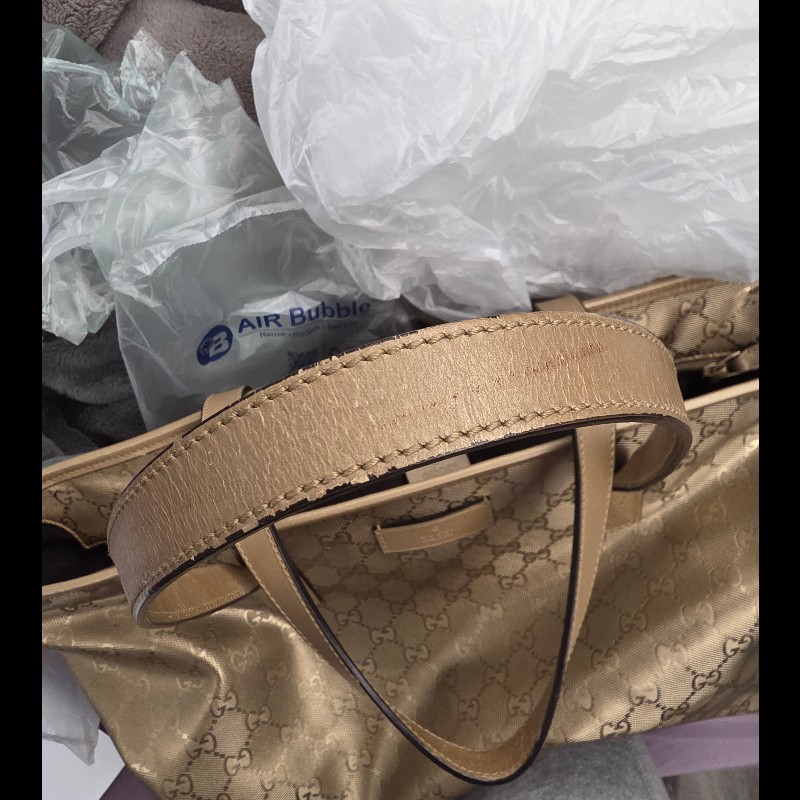 Gucci 金色購物包 肩背 手提 拖特包-16