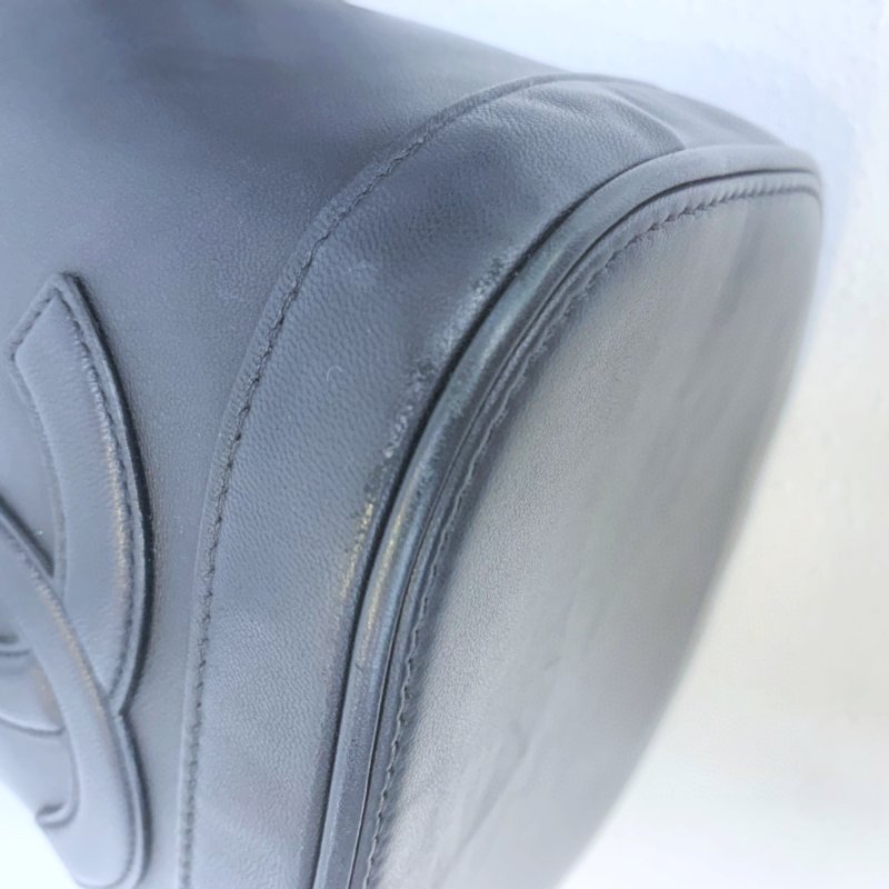 【CHANEL】香奈兒 Lambskin 2 Way Chain Shoulder 黑色 金扣 化妝桶 17x15x10 正品（二手）M0680-7