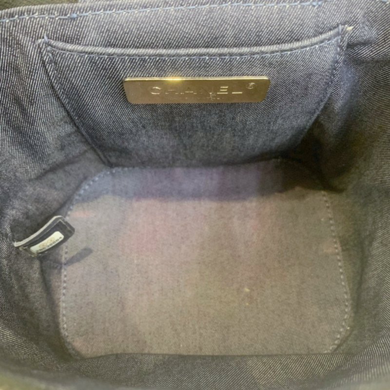 【CHANEL】香奈兒 Lambskin 2 Way Chain Shoulder 黑色 金扣 化妝桶 17x15x10 正品（二手）M0680-8