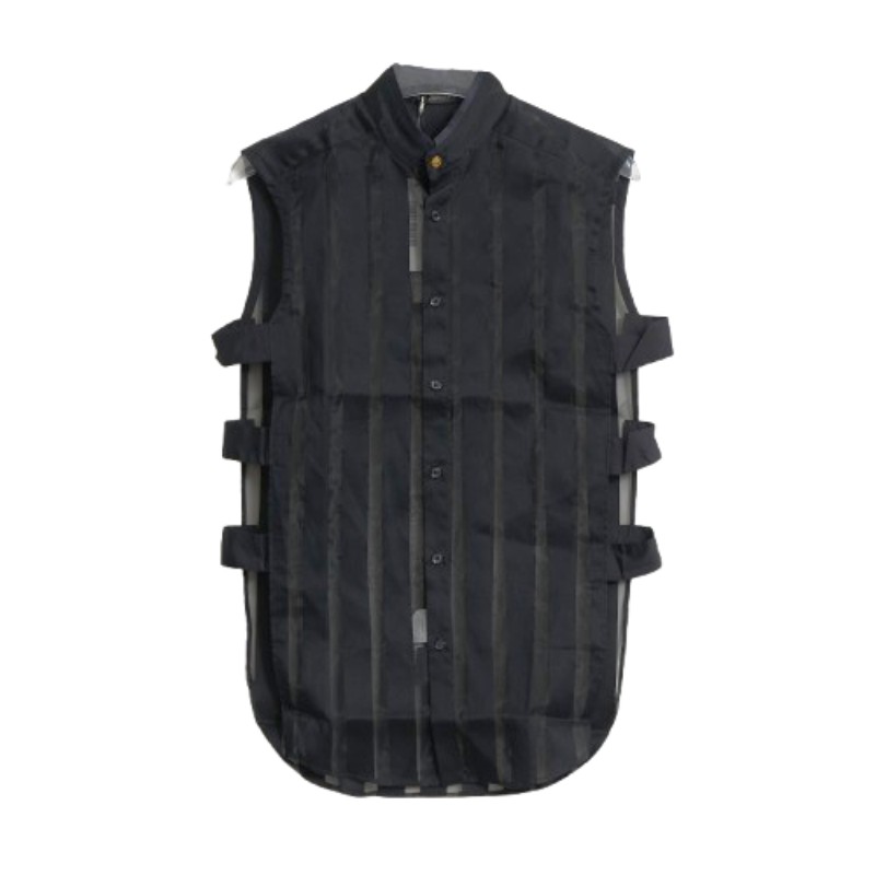 Versace 男款條紋馬甲 綿混紡 歐39碼 (M)-0