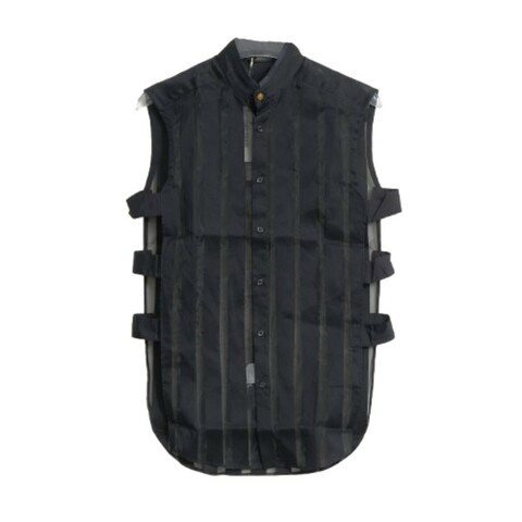 Versace 男款條紋馬甲 綿混紡 歐38碼 (S)