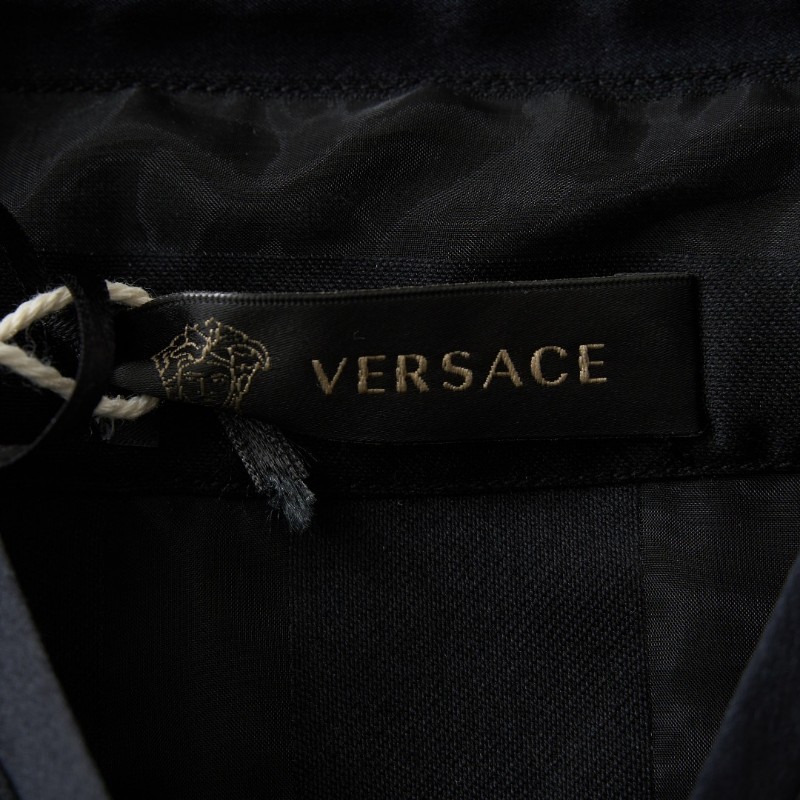 Versace 男款條紋馬甲 綿混紡 歐38碼 (S)-5