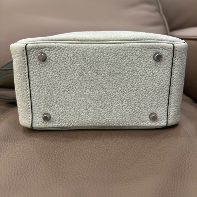 閒置99新愛馬仕mini Lindy水晶灰銀扣-4