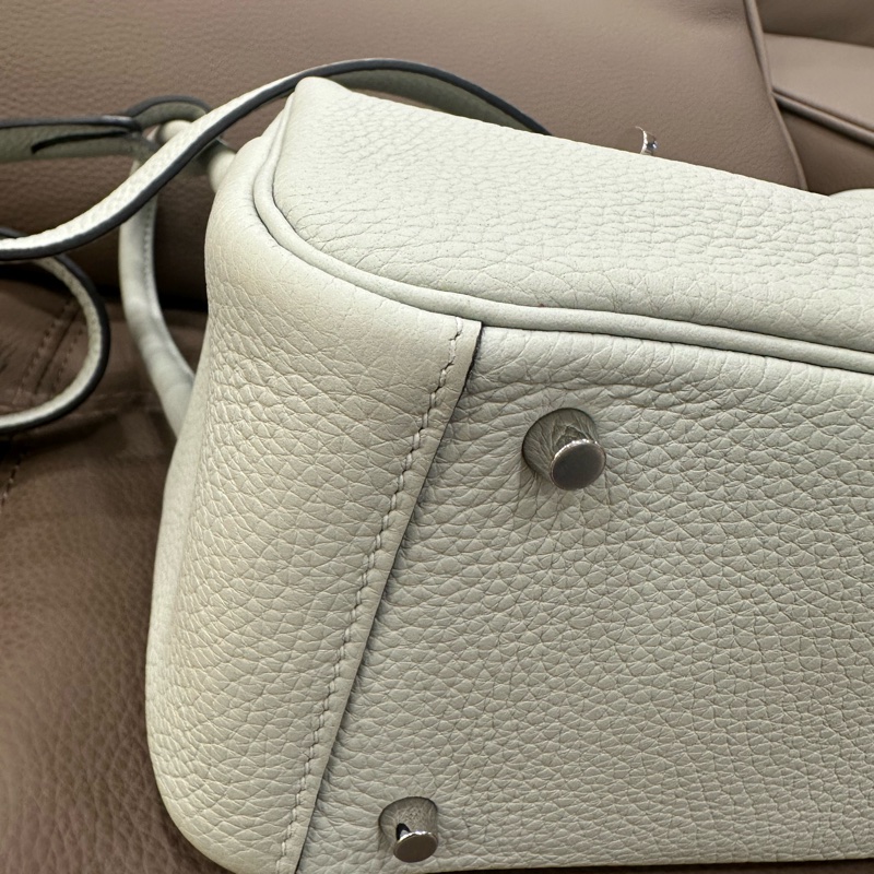 閒置99新愛馬仕mini Lindy水晶灰銀扣-5