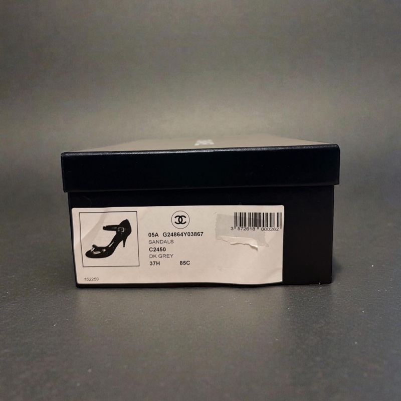 🍒 Chanel Vintage珠寶級鑲鑽雙C絲絨涼鞋 2F260127-1-14