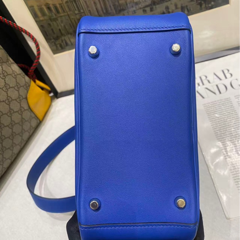 🌈Hermes💙Mini Lindy一代💙法國藍銀扣🌈99.9新閑置🌟Swift皮🌟愛馬仕🌟-7