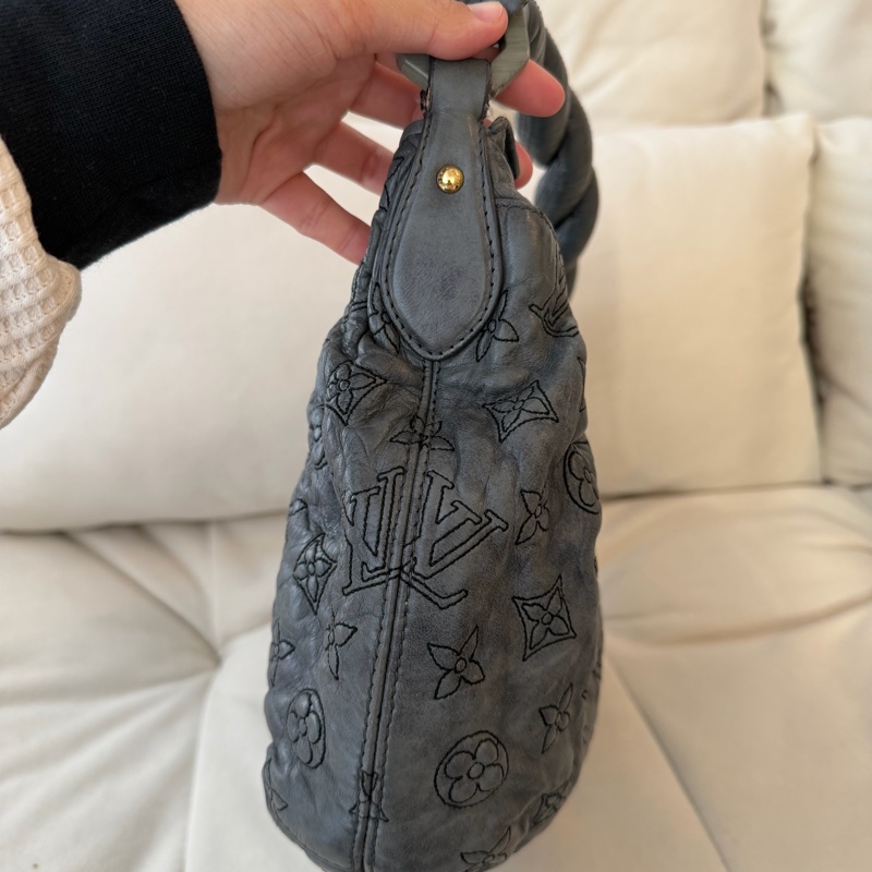Louis Vuitton LV灰銀色 雲朵Hobo 灰色 壓紋-1