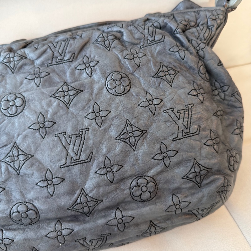 Louis Vuitton LV灰銀色 雲朵Hobo 灰色 壓紋-3