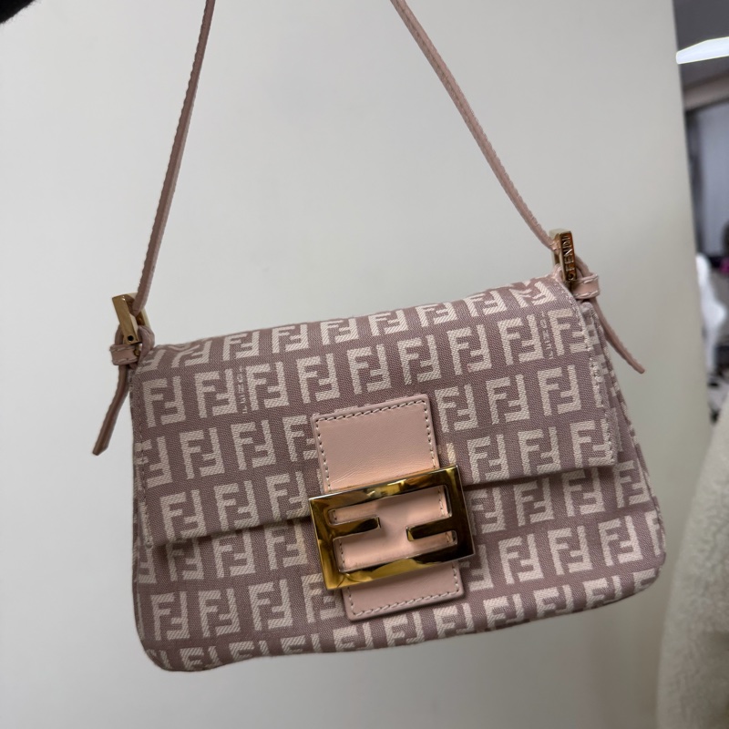 Fendi 豆沙粉法棍 粉紅色 Vintage 中古款 小胖丁-0