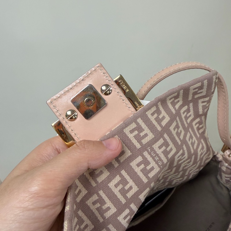 Fendi 豆沙粉法棍 粉紅色 Vintage 中古款 小胖丁-9