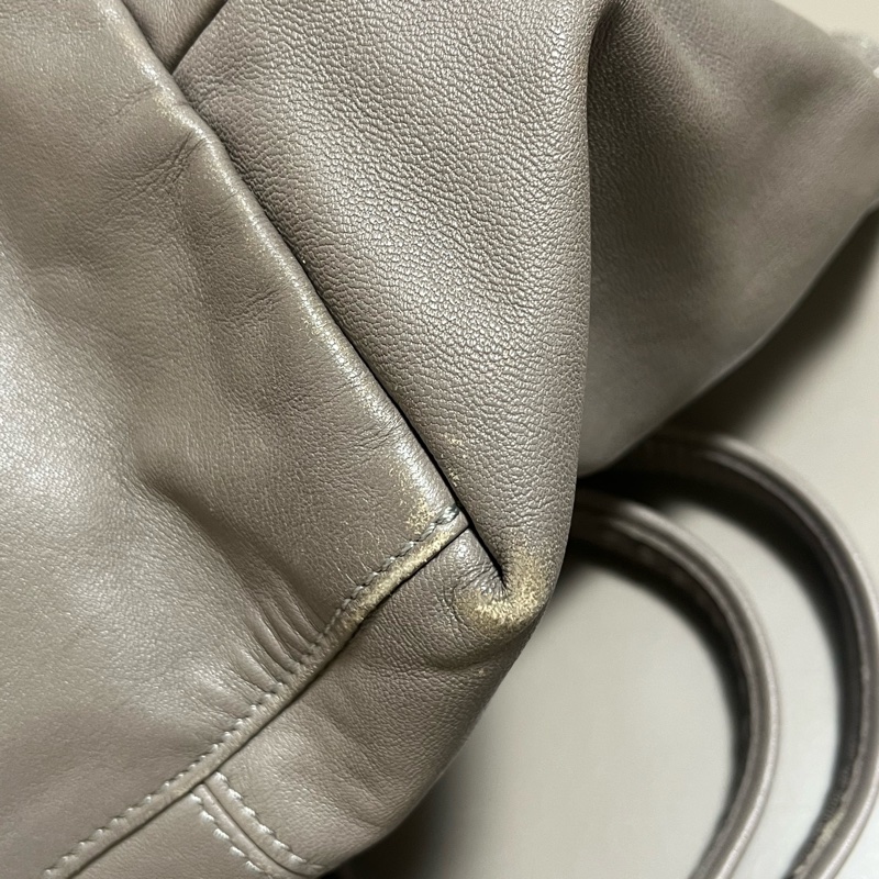 Longchamp 小羊皮折疊包 中號M 灰色-8