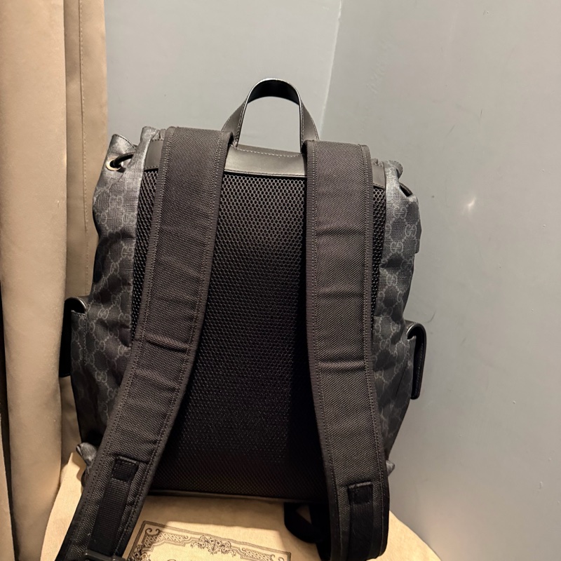 Gucci 經典老花 黑武士 Supreme 後背包-2