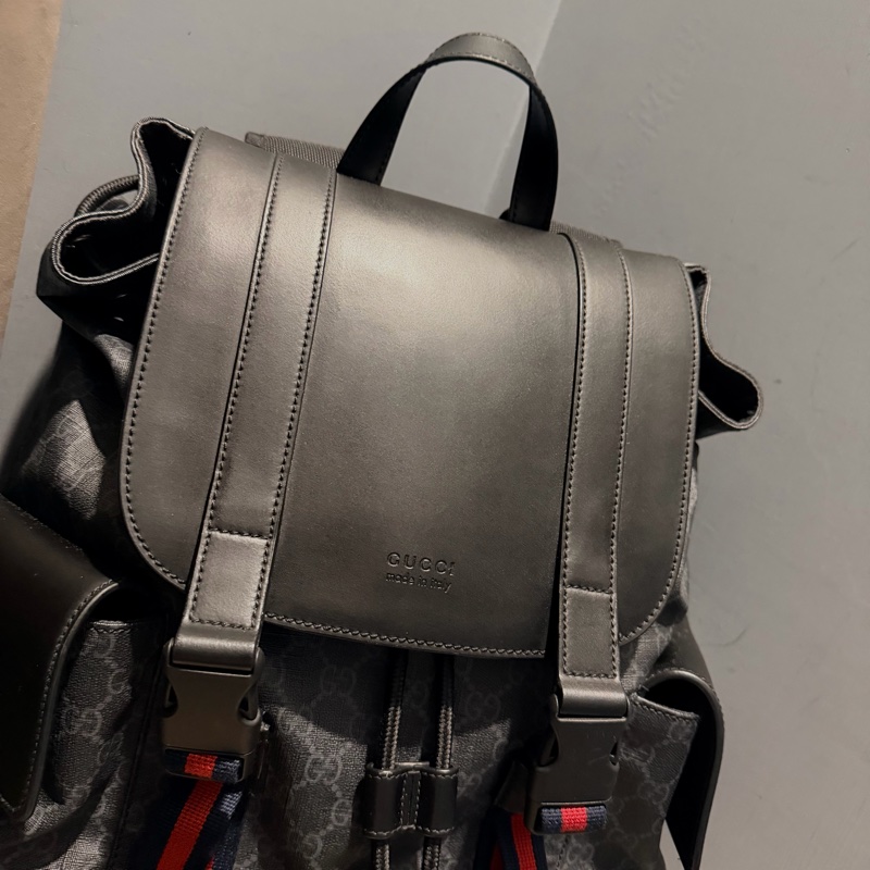 Gucci 經典老花 黑武士 Supreme 後背包-3