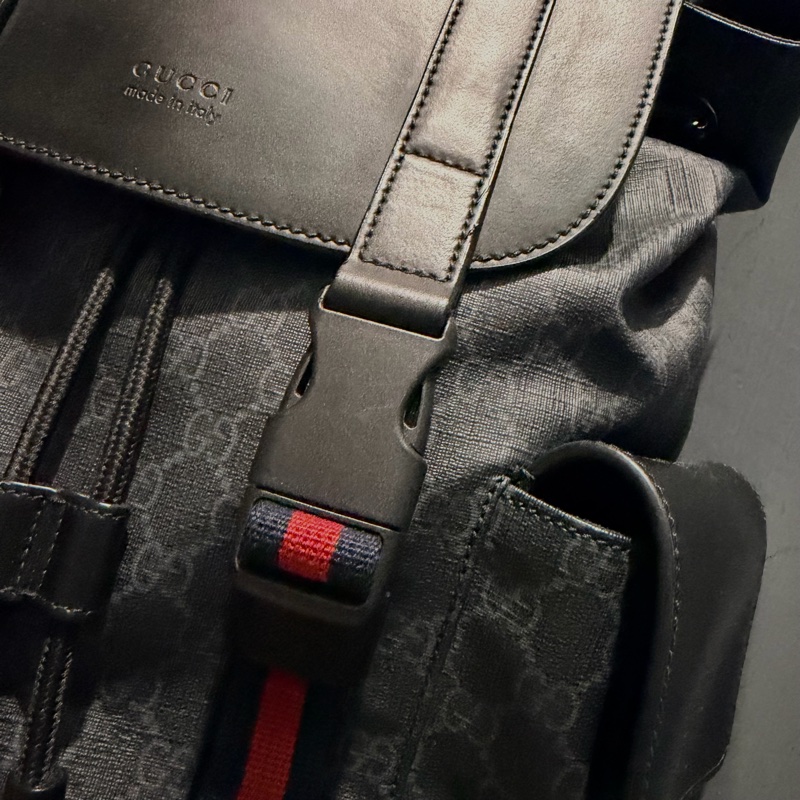 Gucci 經典老花 黑武士 Supreme 後背包-11