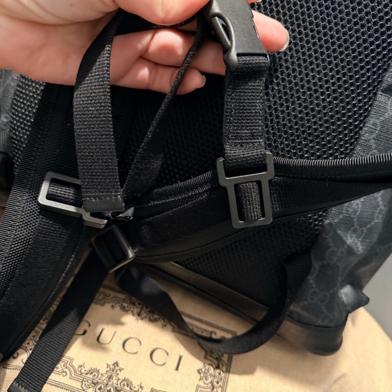 Gucci 經典老花 黑武士 Supreme 後背包-20