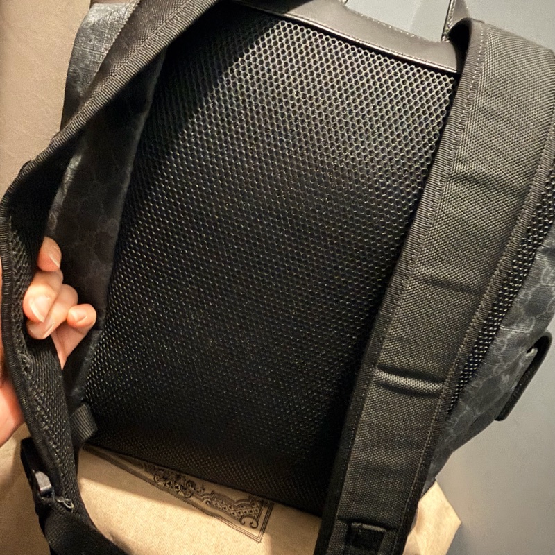 Gucci 經典老花 黑武士 Supreme 後背包-30