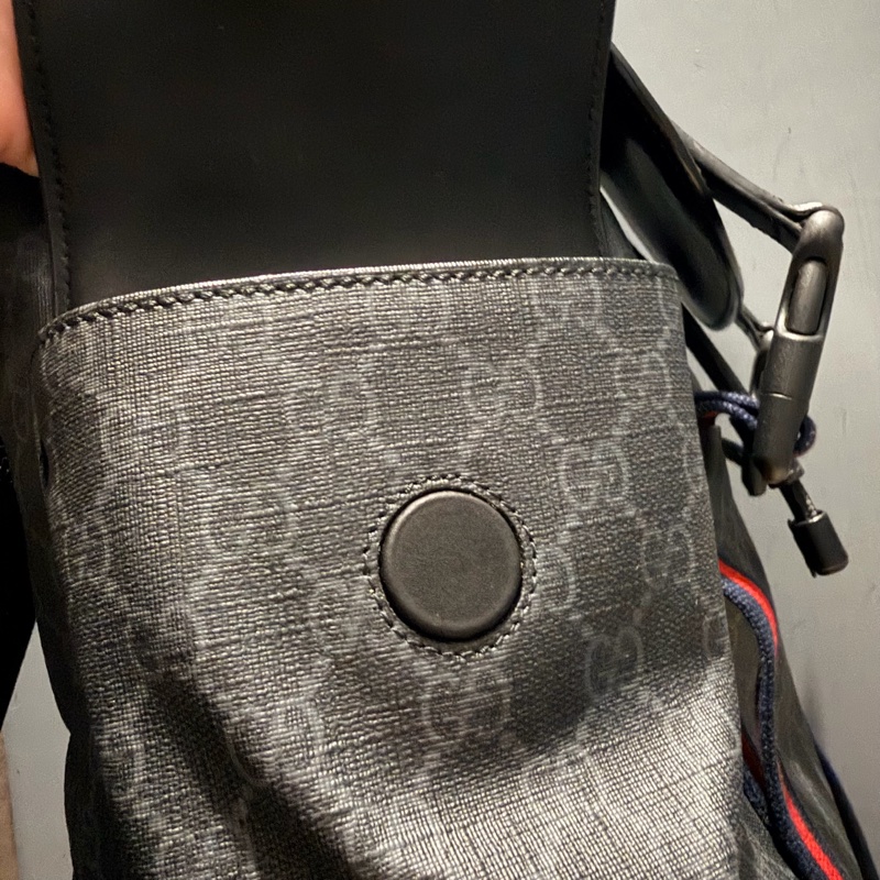 Gucci 經典老花 黑武士 Supreme 後背包-34