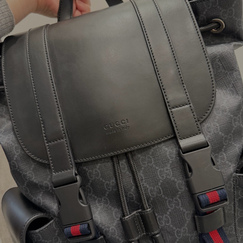Gucci 經典老花 黑武士 Supreme 後背包-49