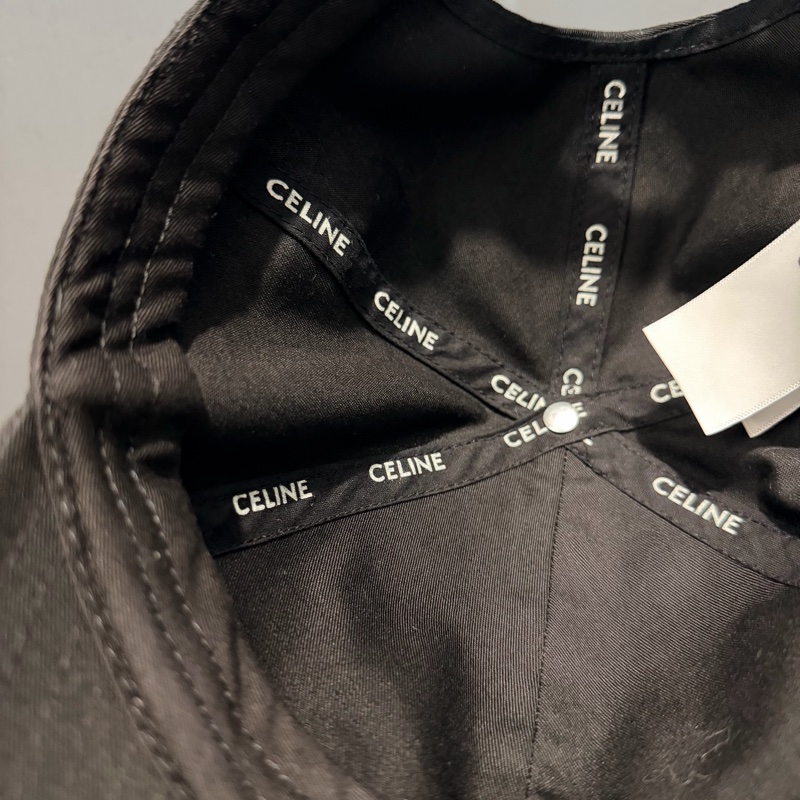 Celine 刺繡 棒球帽 黑 M-9