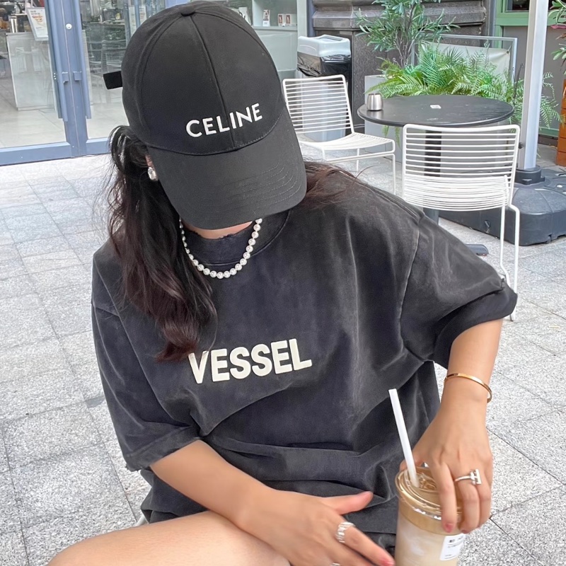 Celine 刺繡 棒球帽 黑 M-19