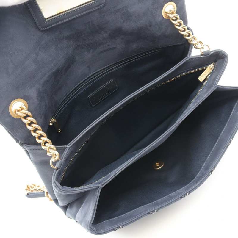 香奈兒女士單肩包,小牛皮,海軍藍-2