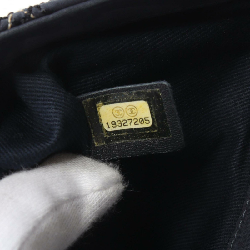 香奈兒女士單肩包,小牛皮,海軍藍-4