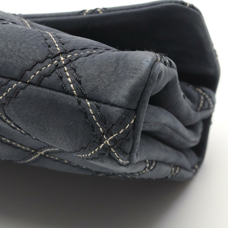 香奈兒女士單肩包,小牛皮,海軍藍-6