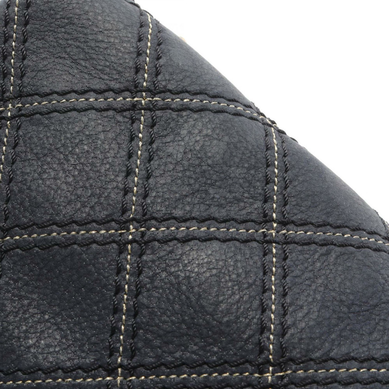 香奈兒女士單肩包,小牛皮,海軍藍-8