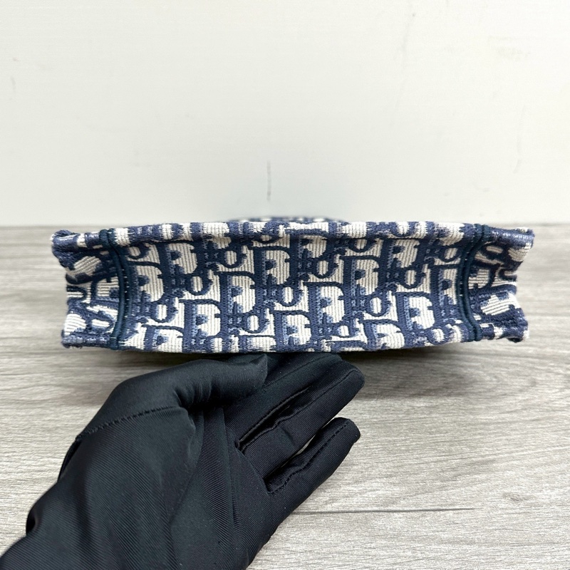 可愛到犯規😍99新🆕Dior迪奧藍色老花刺繡Book tote迷你托特包手提包-14