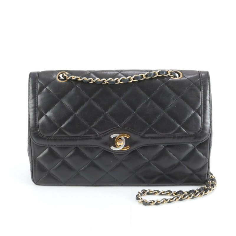 香奈兒巴黎限量版絎縫雙蓋羊皮單肩包，帶序號封條，女士款-3