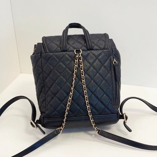 經典款 Chanel香奈兒 Vanity case黑金荔枝牛皮抽繩後背包-6