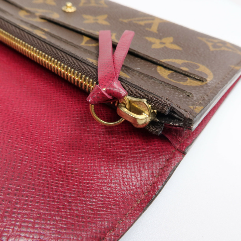 LOUIS VUITTON Monogram Emilie Long Wallet金扣長錢包-15