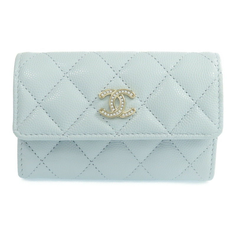 CHANEL 牛皮皮革Card Case銀扣卡片套-0