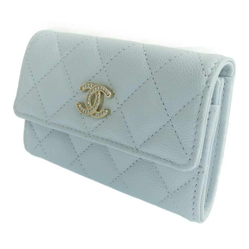 CHANEL 牛皮皮革Card Case銀扣卡片套-1