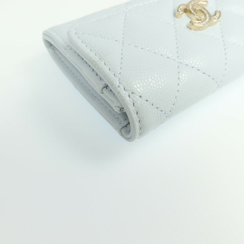 CHANEL 牛皮皮革Card Case銀扣卡片套-14