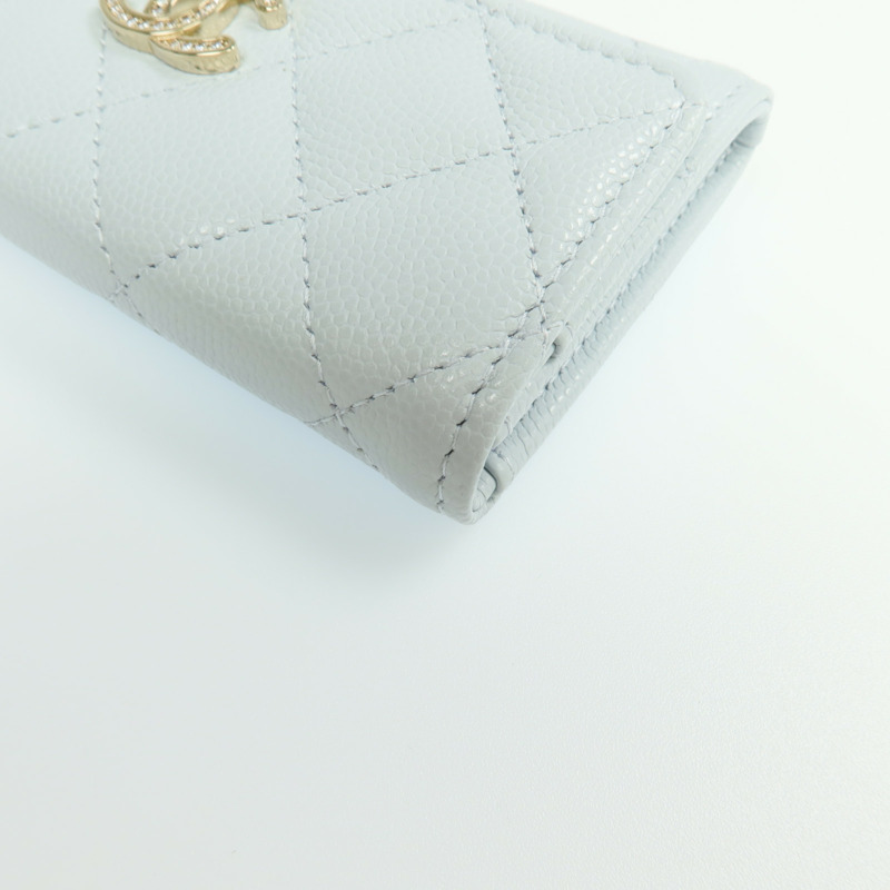 CHANEL 牛皮皮革Card Case銀扣卡片套-15