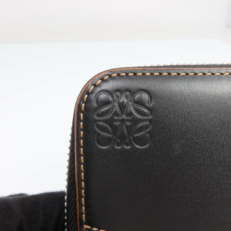 LOEWE 牛皮皮革Long Wallet銀扣長錢包-7