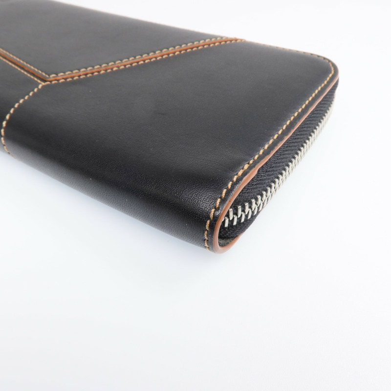 LOEWE 牛皮皮革Long Wallet銀扣長錢包-10