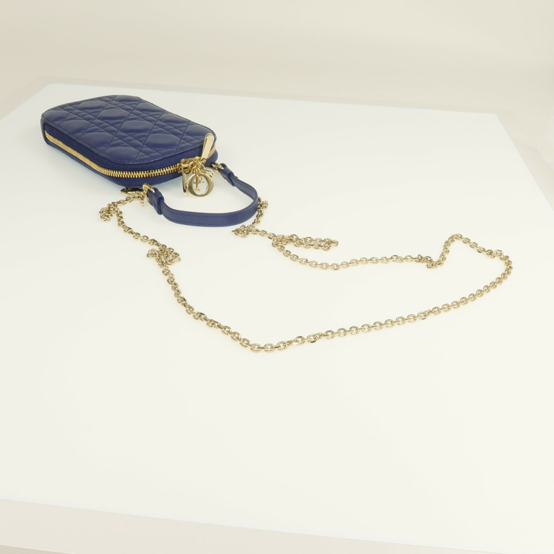 Dior 羊皮皮革Lady Dior Call'in Dior Phone Holder金扣鏈帶手挽肩背兩用袋-7