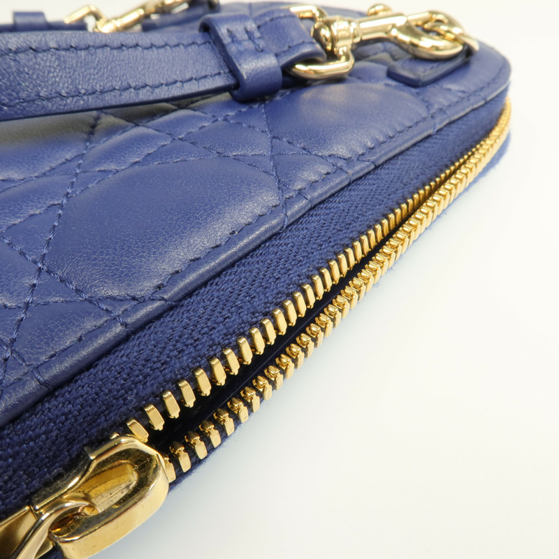 Dior 羊皮皮革Lady Dior Call'in Dior Phone Holder金扣鏈帶手挽肩背兩用袋-16