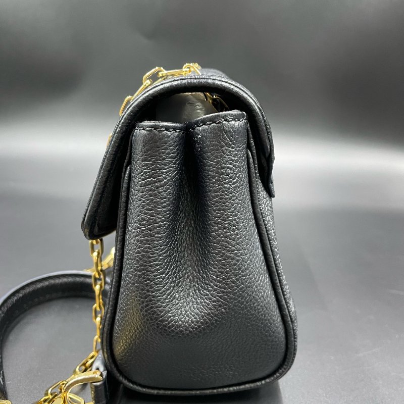 Lv路易威登黑色印花壓紋鏈條肩背斜背包-2