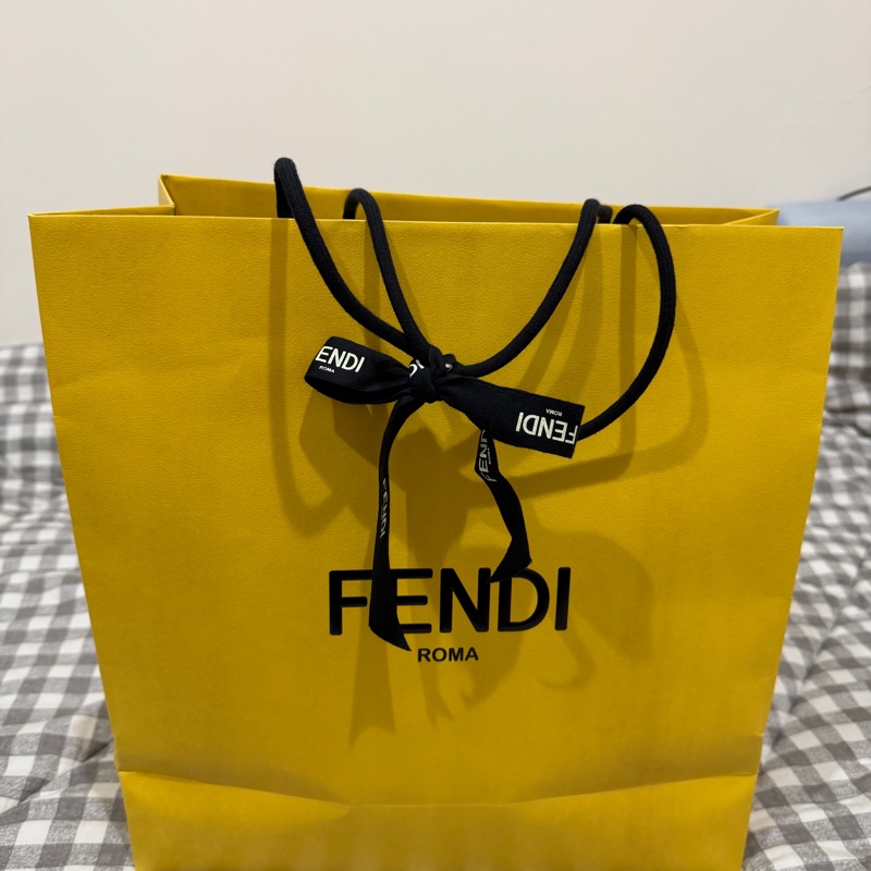 FENDI 棕色FF提花布料背包-24