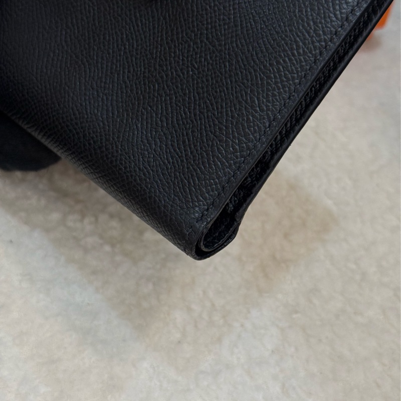 (2023台灣專櫃購證)Hermes bearn 短夾 黑銀 專櫃購入近十萬-7