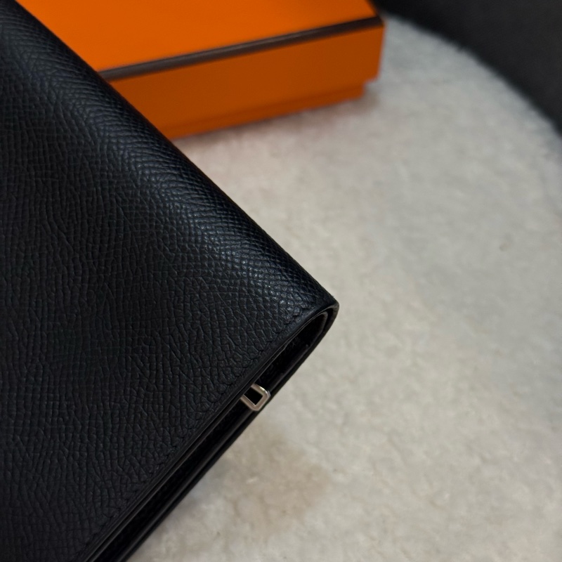 (2023台灣專櫃購證)Hermes bearn 短夾 黑銀 專櫃購入近十萬-8