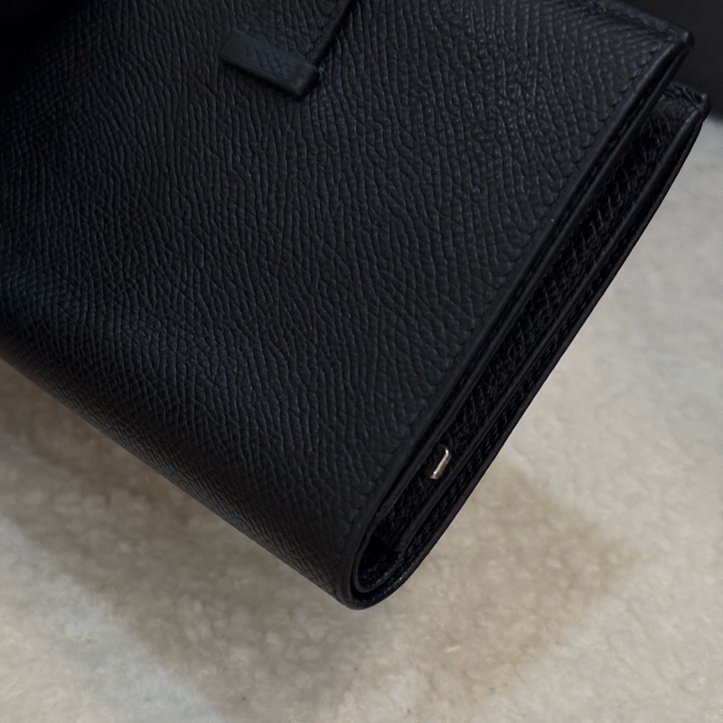 (2023台灣專櫃購證)Hermes bearn 短夾 黑銀 專櫃購入近十萬-9