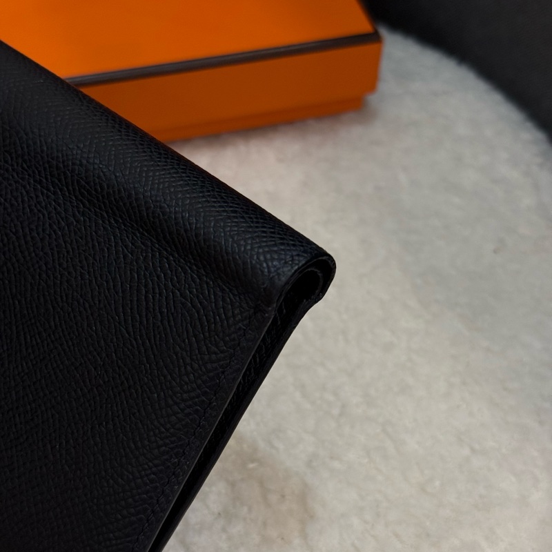 (2023台灣專櫃購證)Hermes bearn 短夾 黑銀 專櫃購入近十萬-10