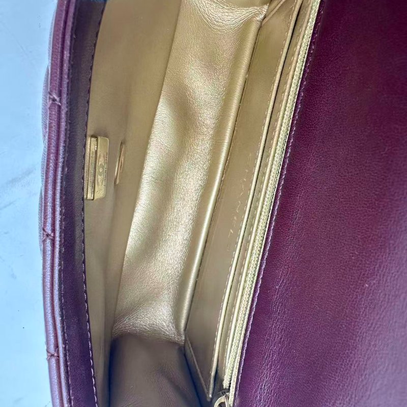 chanel Cf20金球24k紅棕色99新配件塵袋盒子-6