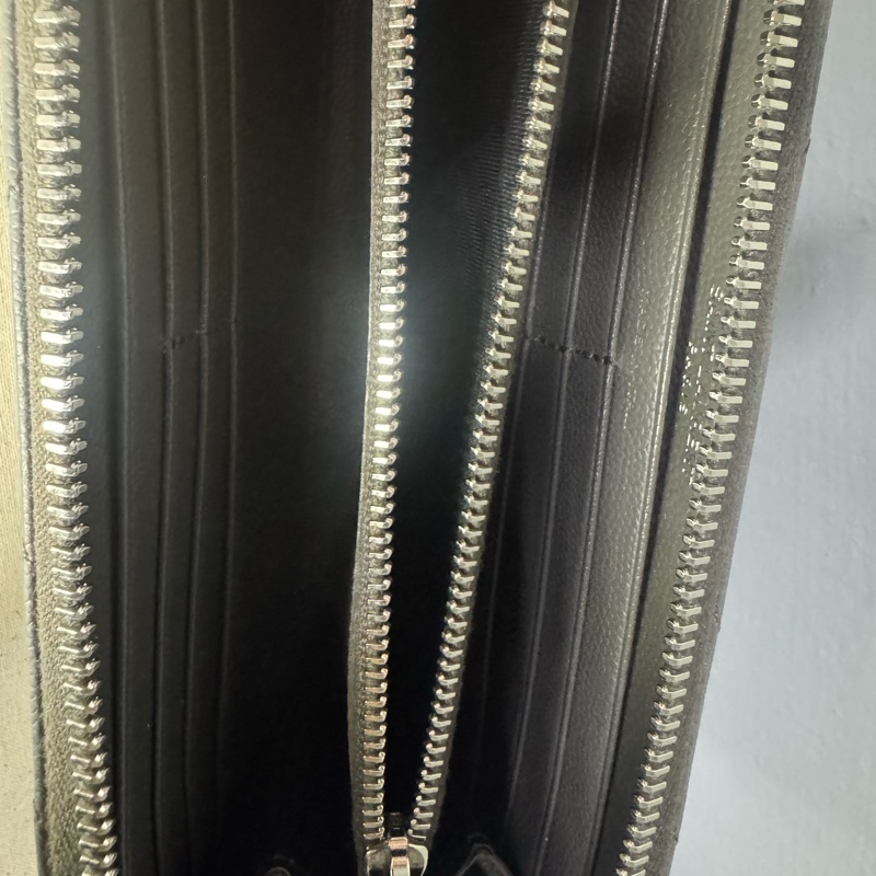 YSL SAINT LAURENT 聖羅蘭 經典魚子醬灰色長夾-9