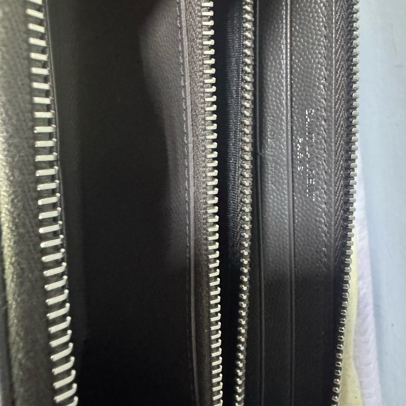 YSL SAINT LAURENT 聖羅蘭 經典魚子醬灰色長夾-10